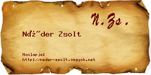Néder Zsolt névjegykártya